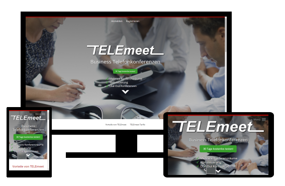 Screenshot Referenz Webdesign von Telemeet
